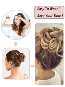 Fashion Slouchy Scrunchie Flower Ball Head Women's Natural Fluffy Long Hair Package Wig Suitable For Daily Wear - Multicolor - View 5