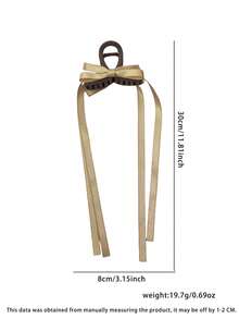 A Solid Color Bow Clip, Ballet Wind Ribbon Bow Clip Female Back Hair Plate Hair Claw Frosted Hair Clip - Multicolor - View 9