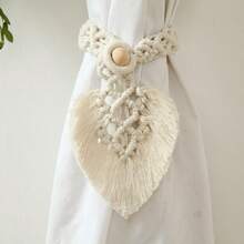 1pc Handmade Bohemian Braided Curtain Tiebacks With Adjustable Buckle For Home, Bedroom, Office, Balcony Or Living Room Decoration - Beige - View 2