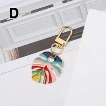 1入組逼真有色樹葉龜殼設計創意鑰匙扣,適用於汽車,袋子等 - 彩色 - 查看 12