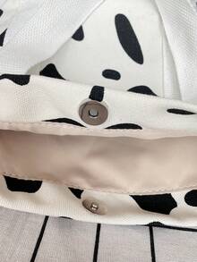 Cow Pattern Printed Handbag Lunch Bag - Black and White - View 9