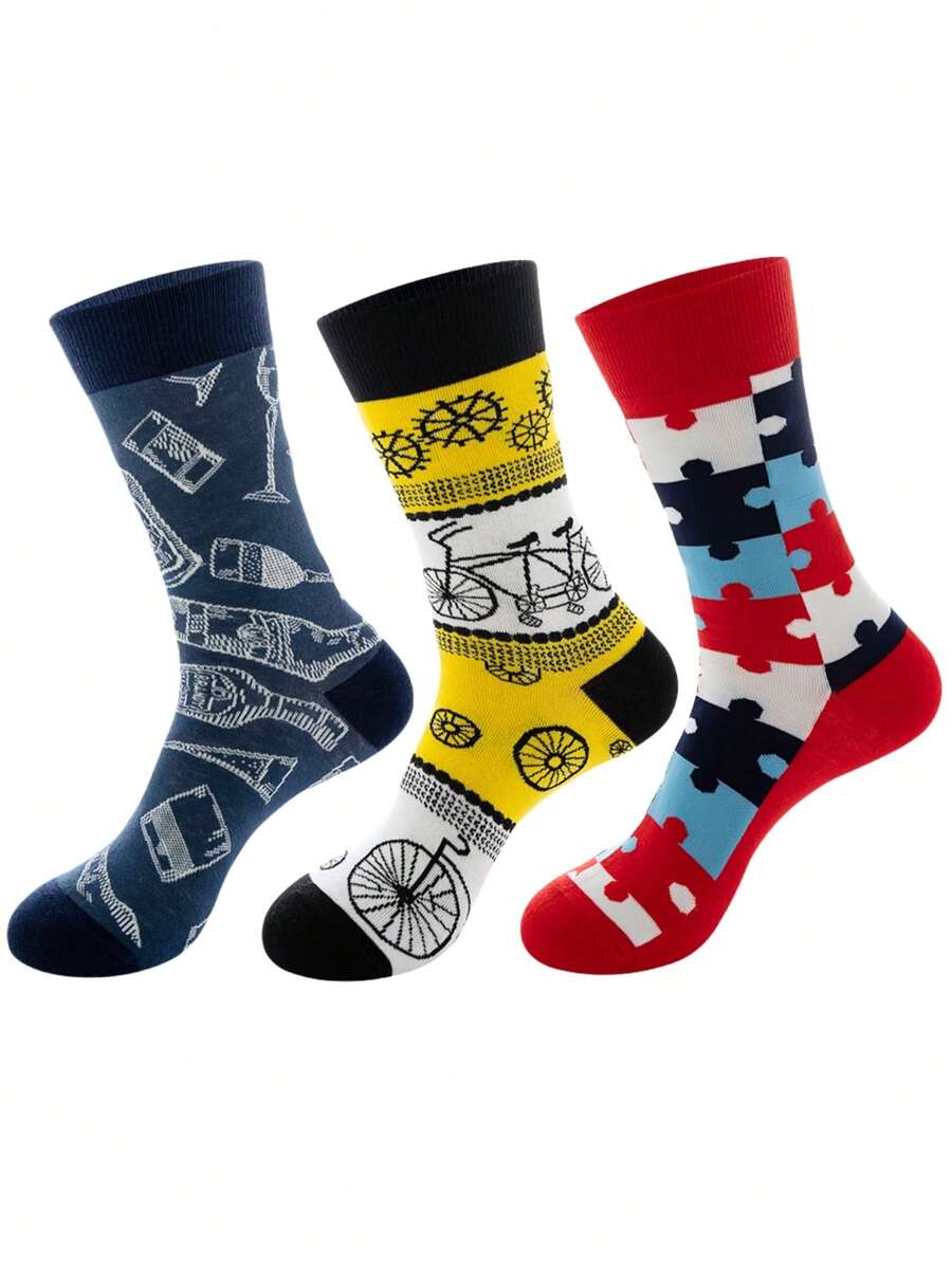 2對/袋女士有趣多彩的快樂襪,時尚街頭風格運動休閒船型襪,適合日常穿著 - 彩色 - 查看 1