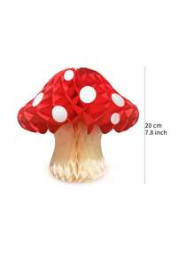 1 件小蘑菇形纸蜂窝球森林/丛林主题派对装饰、淋浴/婚礼/生日派对挂饰、教室/花园桌子中心装饰、返校情人节 - 紅色 - 查看 2