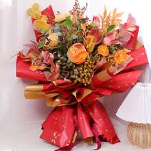 20入組/盒雙色防水鍍金花束包裝紙,用於婚禮裝飾 - 黑色 - 查看 4