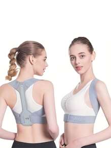 1pc Back Support Belt With Tension Control, Breathable & Comfortable Clavicle & Shoulder Brace - Light Grey - View 1