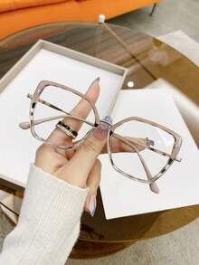 1pc Women's Tr Metal Frame Fashionable Glasses For Daily Wear - Multicolor - View 2