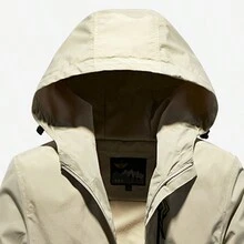 Men's Autumn/Winter Hooded Fleece Jacket For Training Running - Khaki - View 4