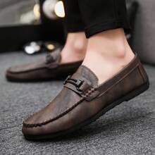 男士時尚商務皮鞋,舒適柔軟底,輕巧便捷,套口便鞋（鞋碼偏小,建議選擇大一碼）