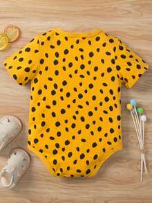 Baby Boy Summer Triangle Bodysuit With Spotty Prints - Yellow - View 2