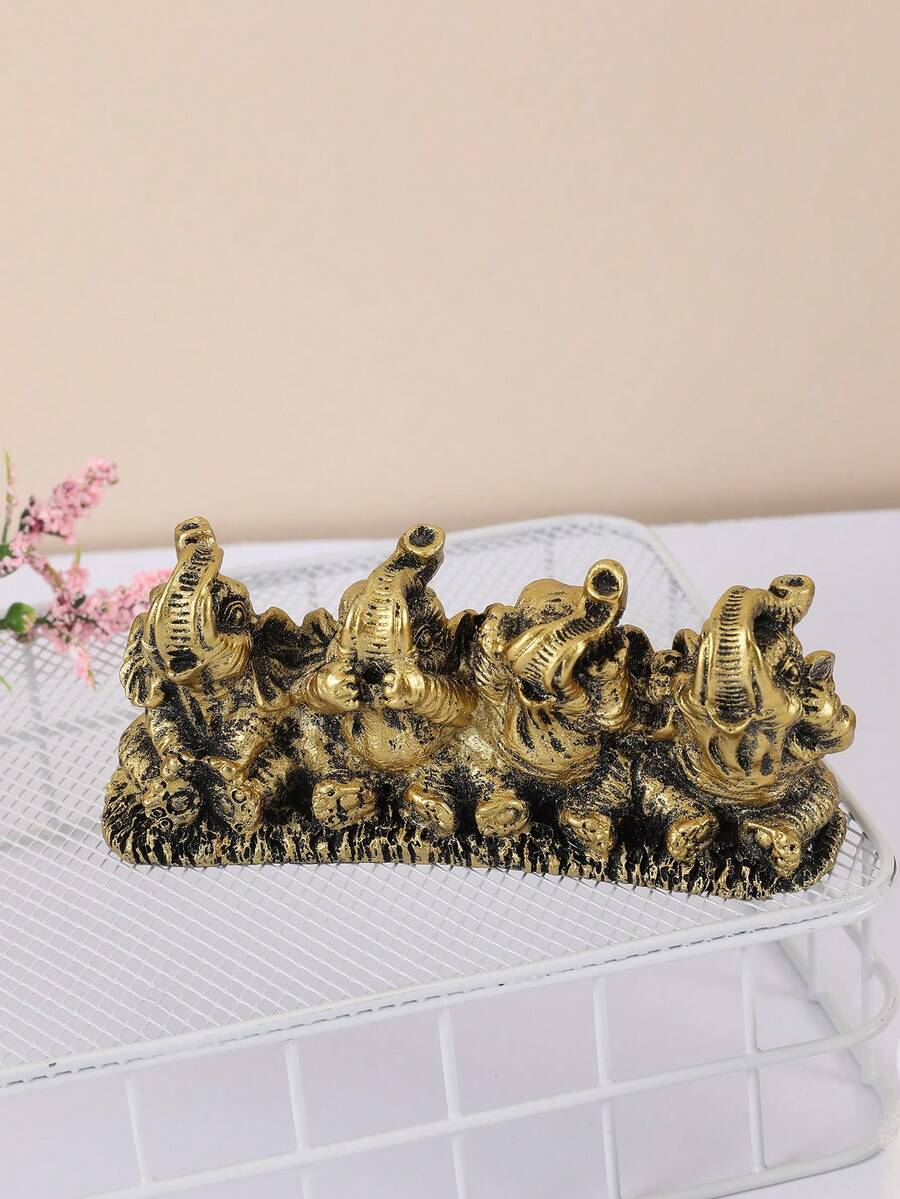 1只現代樹脂大象雕塑客廳裝飾品,可愛的花園動物工藝雕塑,微景觀,花園裝飾,室內/室外裝飾家用桌面裝飾擺件,客廳、臥室、餐廳的桌上飾品,現代家居裝飾 - 彩色 - 查看 1