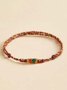 1pc Handmade Knots Red Black String Lucky Koi Bracelets For Men Women, Adjustable Size ,Perfect Gifts For Couples Sister Family Best Friends