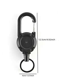 1 件男士（圆形）伸缩钥匙扣，防丢失钥匙圈，带弹簧钩。便携，适合日常和户外使用休闲弹性钥匙扣 - 先进的防盗设计，收缩顺畅 - 非常适合户外露营和野餐探险 - 安全钥匙扣 - 多功能伸缩扣钢丝绳钥匙链 - 易于拉动、防丢失、回弹、耐用 - 非常适合户外露营和徒步旅行 - 黑色 - 查看 2