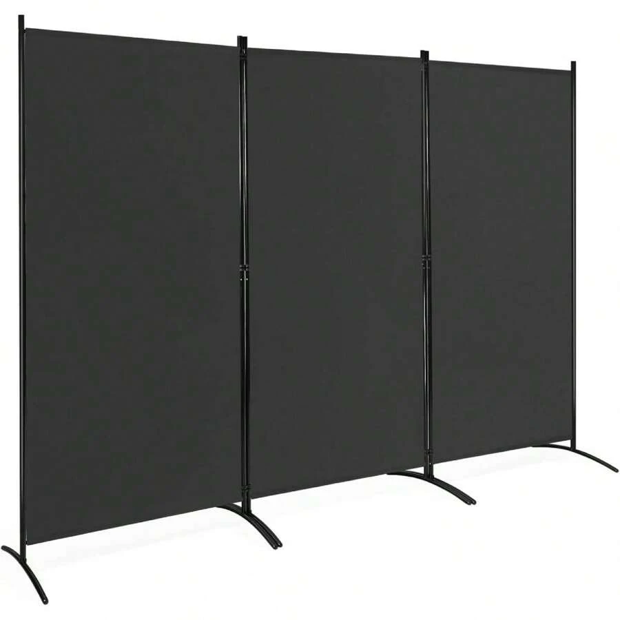 Screen, Room Divider For Privacy, Partition Made Of Fabric & Metal, Opaque Partition, Stable With Support Feet, Easy To Store, For Garden Balcony Office