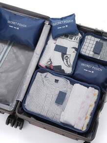 6 cái Sắp xếp quần áo du lịch Đồ dùng học tập Trang trí phòng Trang trí phòng ngủ Vật dụng cần thiết trong ký túc xá cho trường học Học sinh Giáo viên Bộ túi đựng đồ du lịch với túi đựng đồ lót Chống thấm nước Chống bụi có dây kéo cho hành lý Đồ dùng đi học trở lại trường Ni lông cho nam và nữ Đồ dùng cần thiết khi đi du lịch - Màu xanh hải quân - Xem 2