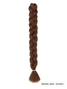 165G 1件合成纖維低溫彈性插片頭髮，可經熱水定型，低溫阻燃，黃褐色、玫瑰粉色、暗綠色、紅色等多種彩色女性插片頭髮，適用於日常、節日和角色扮演，也是新年禮物，長40寸 - 摩卡棕 - 查看 2