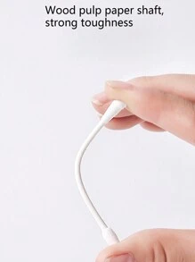 60 pièces Cotons-tiges de nettoyage de maquillage jetables portables et indépendamment emballés, têtes pointues et rondes, accessoires unisexes - Blanc - Voir 7