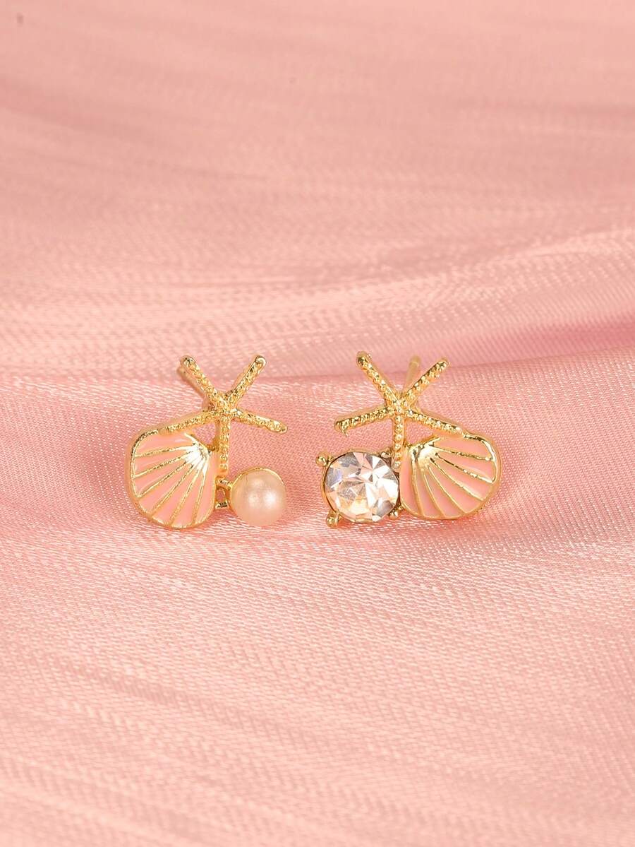 1对女士礼物，女友礼物，朋友礼物，闺蜜礼物，独特设计微镶锆石珍珠耳钉，镂空羽毛优雅耳环 - 彩色 - 查看 1