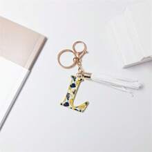 1入創意多彩流蘇鑰匙扣,帶字母設計,適用於背包、汽車鑰匙等,女性時尚配飾 - 彩色 - 查看 35