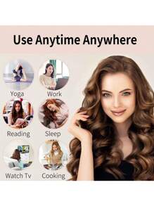 大型波浪捲髮器睡眠泡綿海綿無熱捲髮工具 - 棕色 - 查看 10