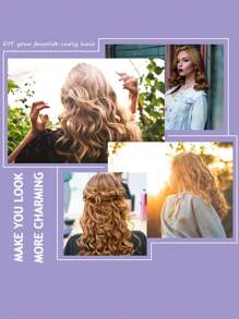 大型波浪捲髮器睡眠泡綿海綿無熱捲髮工具 - 棕色 - 查看 11