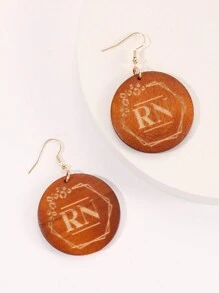 木盤刻有媽媽、娜娜、老師、阿姨、妻子、rn 吊墜耳環,送給母親、奶奶、阿姨、妻子和護士的禮物 - Earring - 查看 36