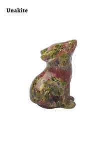 1個天然石狼雕刻治療雕像靈氣寶石工藝品,家居桌面裝飾禮物