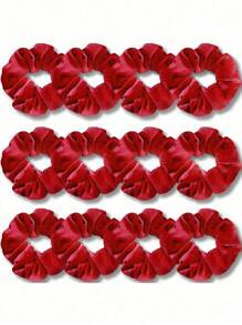 4入組-情人節紅色髮飾彈性鬆緊帶,閃閃發光的彈性頭箍環裝飾,剪裁餅乾形的環圈,海女派對小禮品霓虹鬆緊帶,女士用的絨布鬆緊帶,適用於80年代的髮型,優質絨布柔軟的髮用鬆緊帶,純色厚實的彈性帶,女士和女孩的髮飾 - 紅色 - 查看 1
