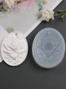 1pc Rose Shaped Silicone Mold For Diy Hanging Tag Making - White - View 1