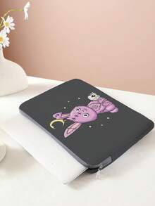 深色兔子图案印花笔记本电脑包 电脑布套 配件 软笔记本电脑包 软电脑套 笔记本电脑套 平板电脑皮包 笔记本电脑拉链电脑套 学校商务办公室教室笔记本电脑包 教室包 教师收纳包 教室收纳包 - 彩色 - 查看 3