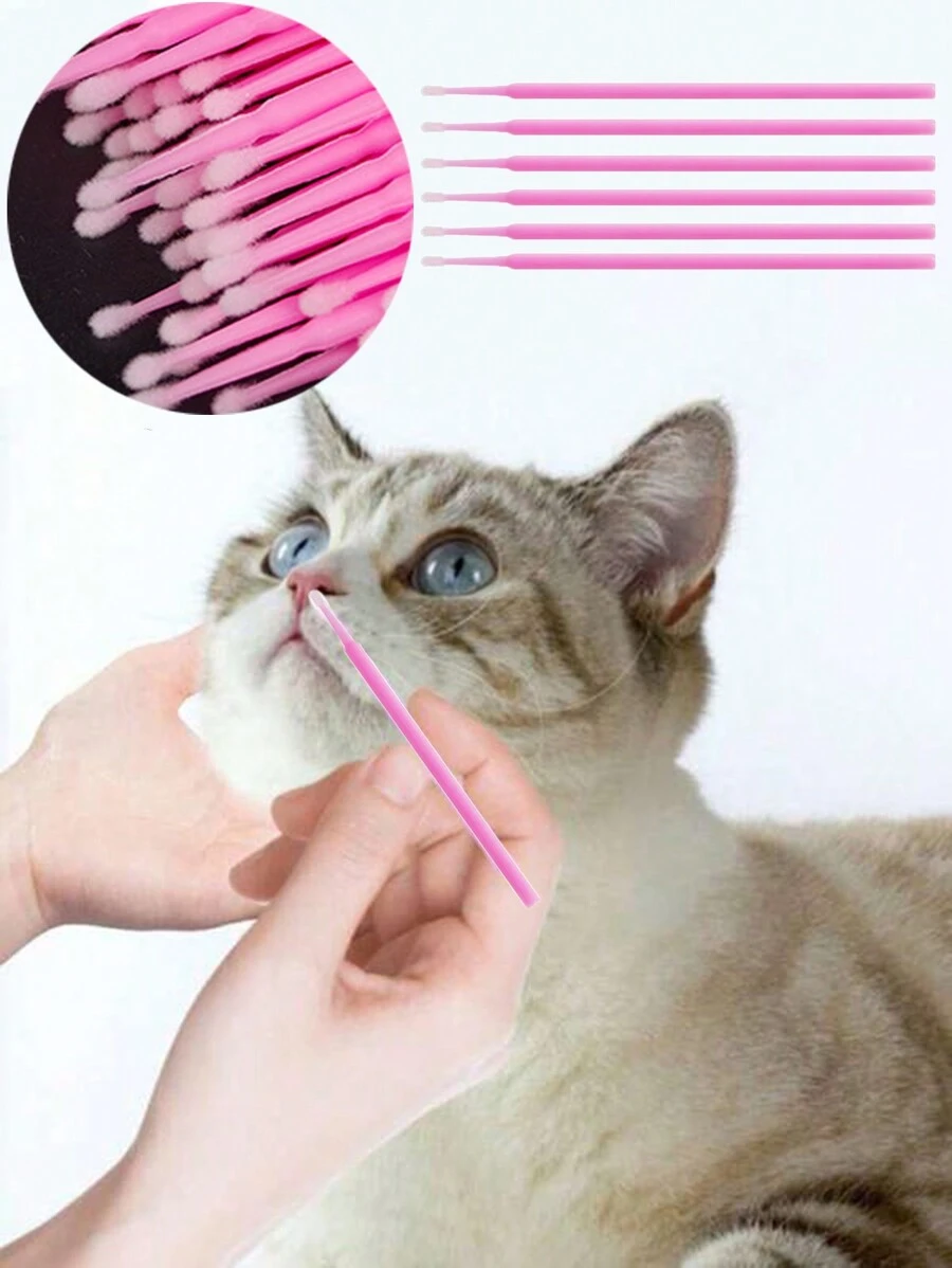 100 قطعة/علبة مناديل تنظيف الحيوان الأليف القابلة للتصرف ، مناسبة لتنظيف أذني الكلب والقطط وعيونه وجسمه ، مستلزمات تنظيف الحيوانات الأليفة والاهتمام بها - وردي - مشاهدة 1