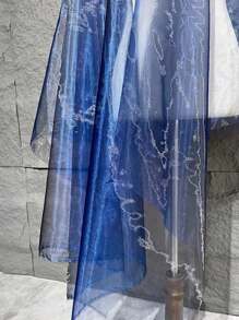 1pc Ancient Two Gradient Semi-Transparent Water Light Organza Fabric Vintage Creative Dress Wedding Dress Skirt Designer Fabric