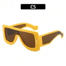 1pc New Arrival Square Frame Sunglasses, European And American Style, Anti-Uv Coating, Suitable For Outdoor Activities, Y2k Decorative Street Snap Glasses - Multicolor - View 11