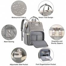 VSNOON Laptop Backpack For Women,15.6 Inch Stylish Rucksack Wide Open, College School Backpack With USB Charging Port, Water Resistant Travel Business Work Bag Computer Bookbag For Men - Grey - View 4