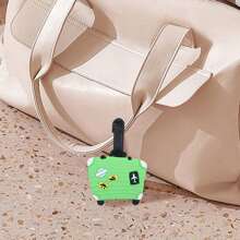 1pc Cartoon Luggage Tag Pvc Rubber Checked-In Tag Creative Boarding Pass Travel Suitcase Tag - Green - View 5