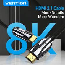 VENTION Short HDMI Cables 8K HDMI 2.1 Cable 48Gbps Ultra High Speed Cord 8K@60Hz 4K@120Hz Support Dynamic HDR, EARC, HDCP 2.2&2.3 Compatible With PS4/5, Apple TV, Roku TV And More