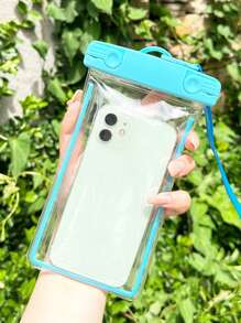 批發簡約風格防水手機包,配有橫背帶,發光效果,可使用觸屏功能,適用於游泳和潛水保護,大小通用 - 藍色 - 查看 1