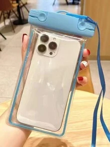 批發簡約風格防水手機包,配有橫背帶,發光效果,可使用觸屏功能,適用於游泳和潛水保護,大小通用 - 藍色 - 查看 3