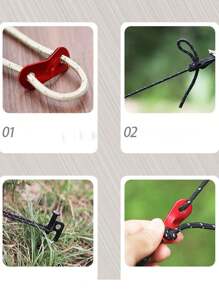 1 pieza Cuerda de nylon de 4MM de grosor de estilo aleatorio para uso en interiores y exteriores, cuerda a prueba de viento para soporte de dosel o tienda de campaña, longitud ajustable 4m para tendedero - Multicolor - Ver 8