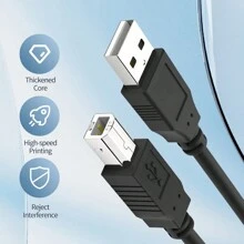USB Druckerkabel, 1,35 M / 2,7 M / 4,5 M (4,4 / 8,8 / 14,7 Fuß), USB-Druckerkabel USB 2.0 Typ A Stecker auf B Stecker, Hochgeschwindigkeits-Scanner-Kabel für Canon, Epson, Lexmark, Xerox und mehr