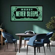 1入無框綠色flash Money牆掛海報,牆掛畫布、布畫 - 彩色 - 查看 1