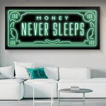 1入無框綠色flash Money牆掛海報,牆掛畫布、布畫 - 彩色 - 查看 4