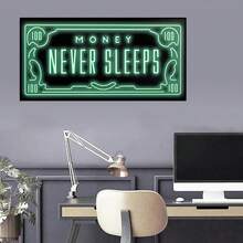 1入無框綠色flash Money牆掛海報,牆掛畫布、布畫 - 彩色 - 查看 3