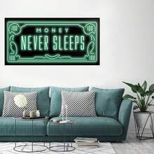 1入無框綠色flash Money牆掛海報,牆掛畫布、布畫 - 彩色 - 查看 5