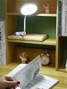 Usb Small Night Light Eye-Caring & Energy-Saving Portable Led Reading Lamp, With Power Bank Function, Flexible And Durable Metal Silicone Hose Design - Milky - View 2