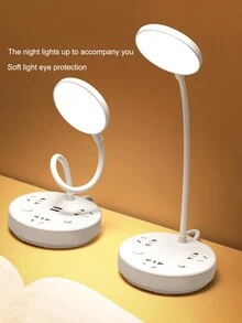 Usb Small Night Light Eye-Caring & Energy-Saving Portable Led Reading Lamp, With Power Bank Function, Flexible And Durable Metal Silicone Hose Design - Milky - View 4