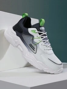 Men's Fashionable Reflective Detail Breathable Anti-Slip Outdoor Strap Casual Sports Shoes - Black and White - View 2