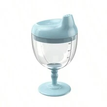 180ml Baby Plastic Tall Cup, Children Juice Cup, Milk Cup, Learning Drinking Cup, Anti-Fall - Blue - View 1