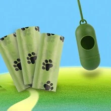 6/12 件狗便便袋散裝生物基香味袋可降解貓垃圾袋狗狗戶外家居清潔寵物用品 - 綠色 - 查看 7