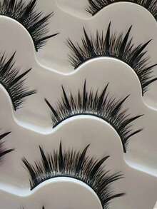 1 Box (5 Pairs) False Eyelashes, Cosplay Comic Style With Thick Long Lashes And Big Eyes - Fluffy Lashes - View 6