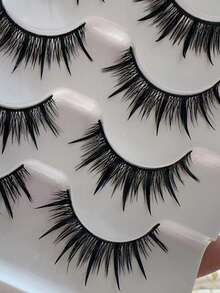 1 Box (5 Pairs) False Eyelashes, Cosplay Comic Style With Thick Long Lashes And Big Eyes - Fluffy Lashes - View 4